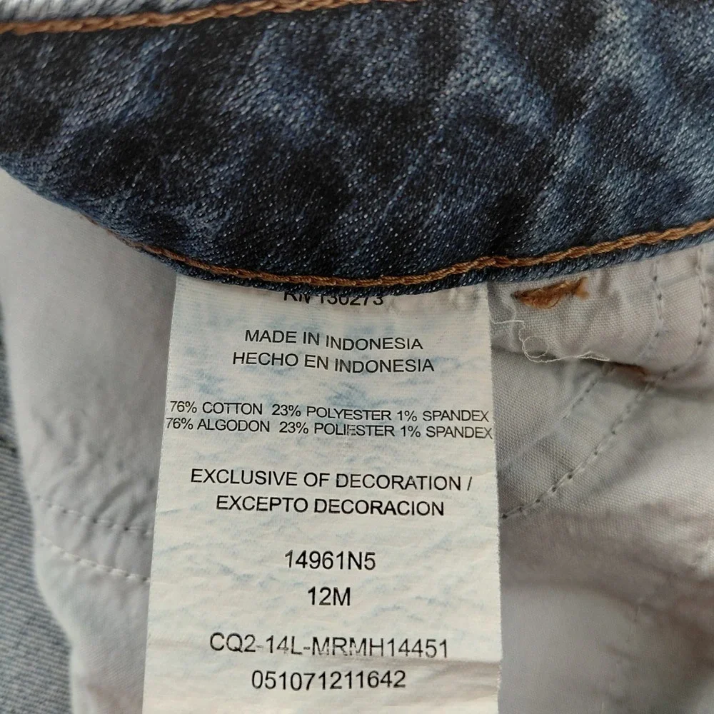 Lee Riders Mid Rise Casual Skirt Women's 12 med Skirt Blue Jean Denim Stretch